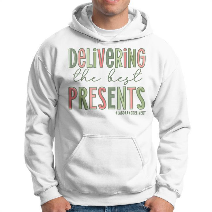 Delivering The Best Presents Xmas Labor And Delivery Nurse  Men Hoodie Graphic Print Hooded Sweatshirt