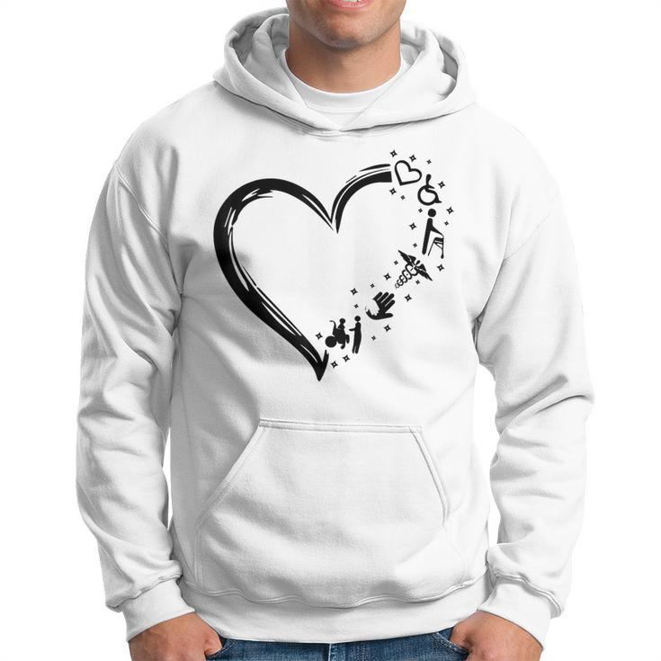Disability Support Heart Helping Hands Disability Pride  Hoodie