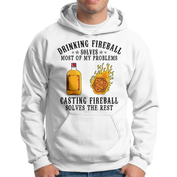 Drinking And Casting Fireball Lovers Whisky Dnds Funny Hoodie