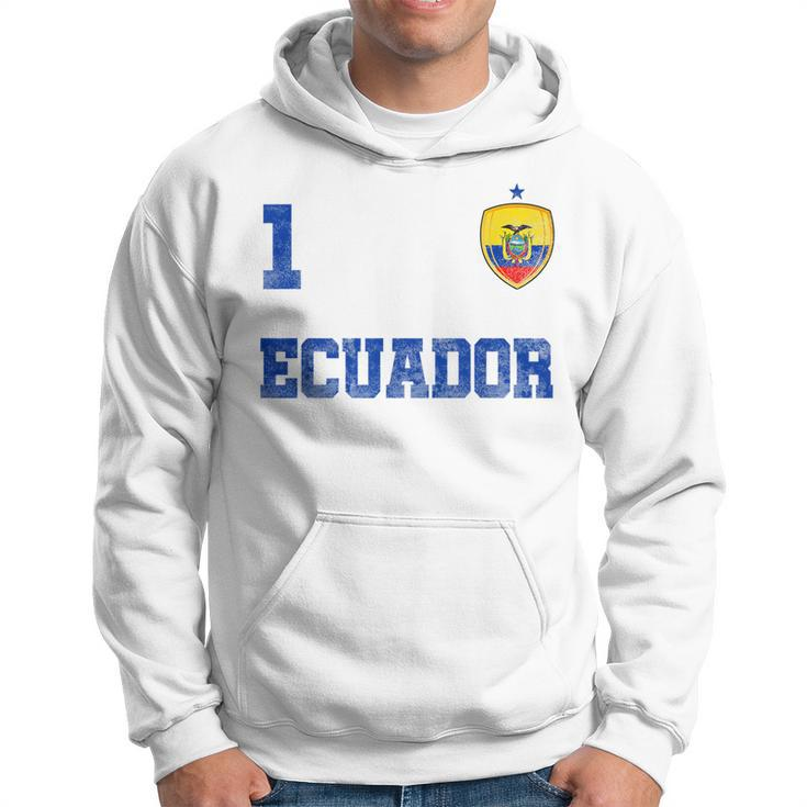 Ecuador Soccer Jersey Number One Ecuadorian Flag Futebol Fan Men Hoodie