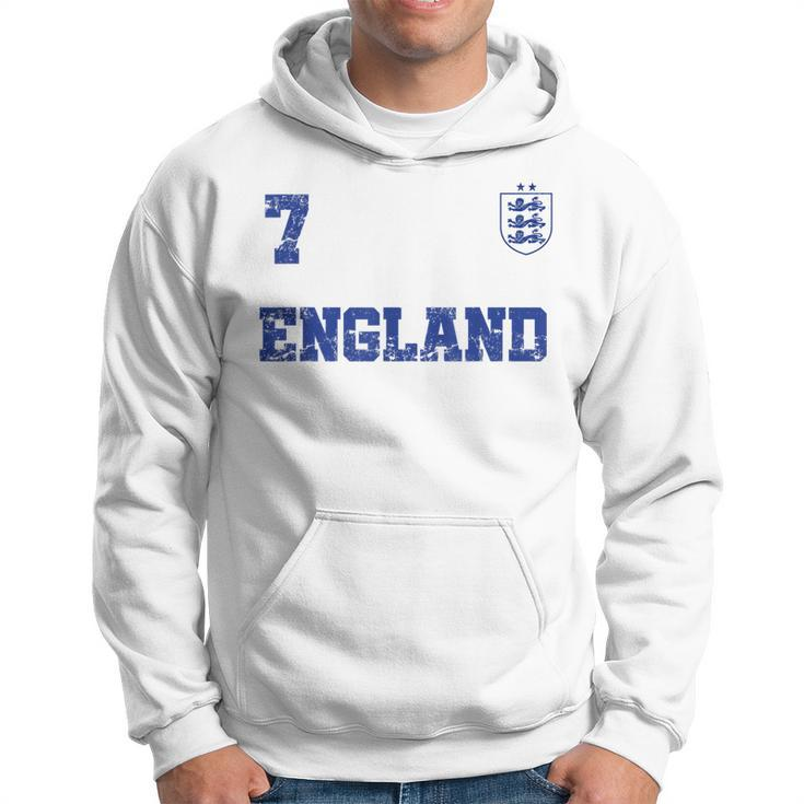 England Soccer Jersey Number Seven British Flag Futebol Fan  Men Hoodie Graphic Print Hooded Sweatshirt