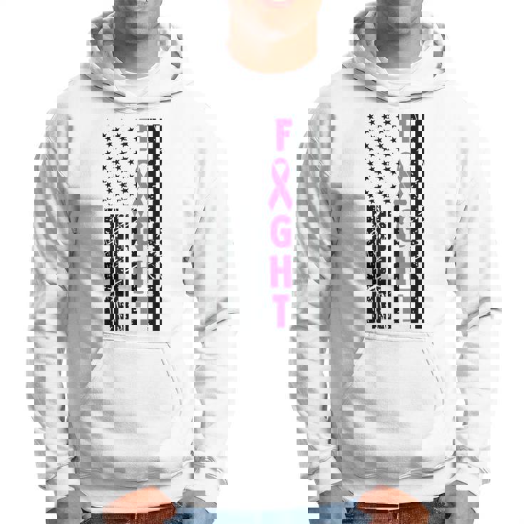 Fight Breast Survivor American Flag Breast Cancer Awareness Hoodie