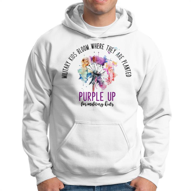 Floral Purple Up For Military Kids Month Military Child Hoodie