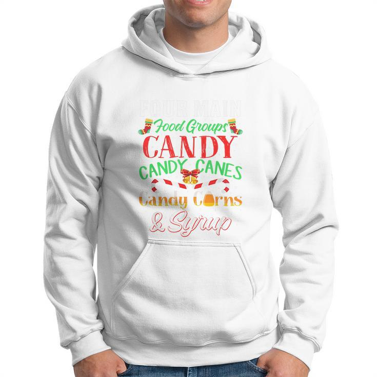 Four Main Food Groups Elf Buddy Christmas Pajama Shirt Xmas Hoodie