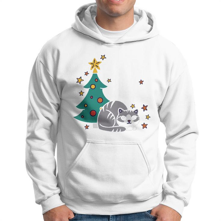 Furry And Bright Funny Cute Christmas Cat Hoodie