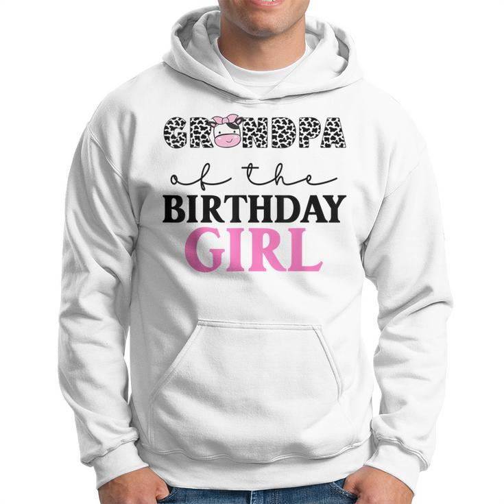 Grandpa Of The Birthday Girl Farm Cow Themed Family Matching  Hoodie