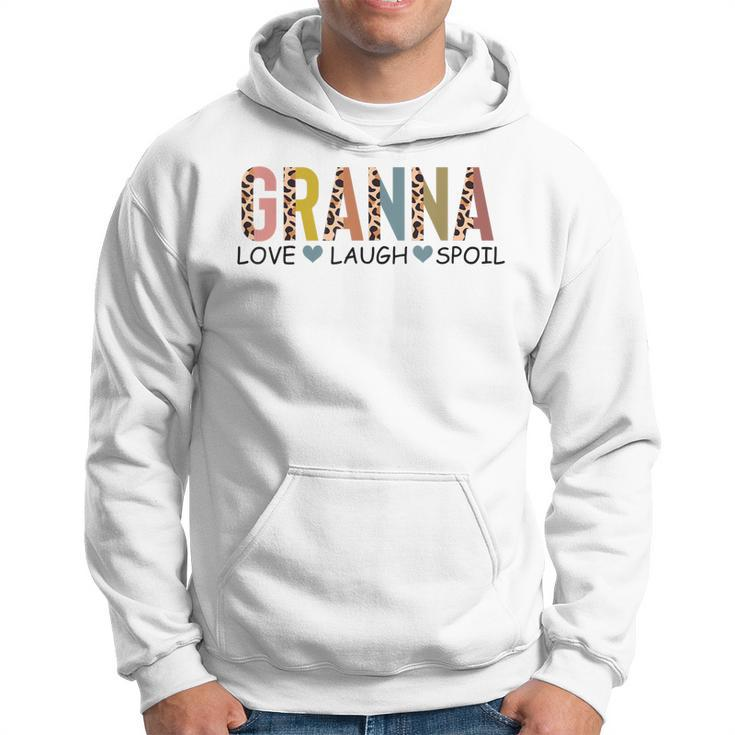 Granna Love Laugh Spoil Leopard Funny Mothers Day Womens  Hoodie