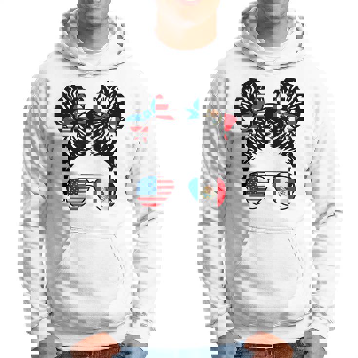 Half American Half Mexican Girl Usa Mexico Flag Patriot Hoodie Mazezy