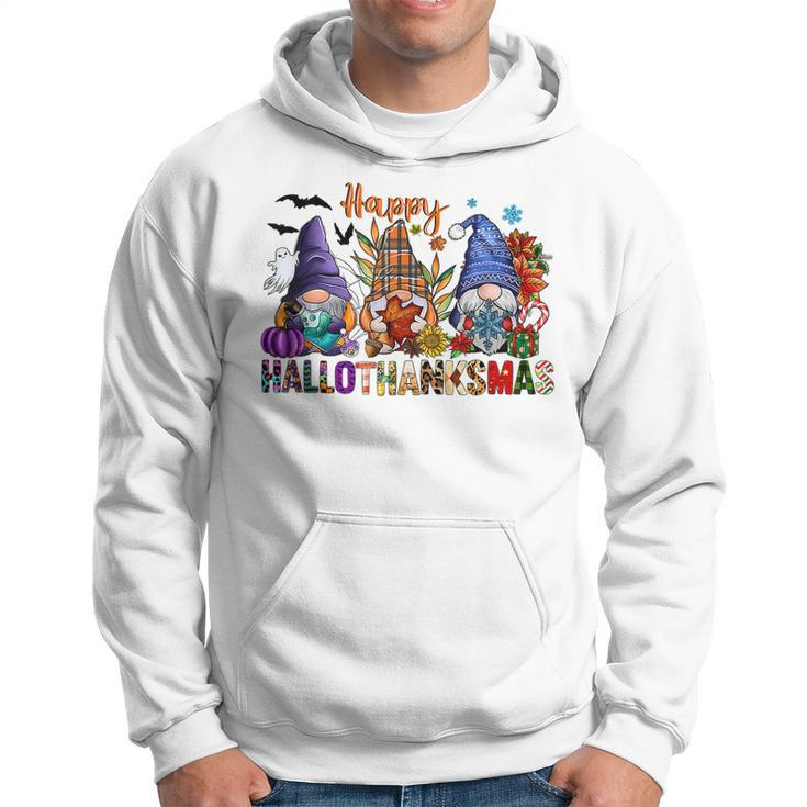 Happy Hallothanksmas Gnomes Halloween Thanksgiving Christmas V30 Men Hoodie