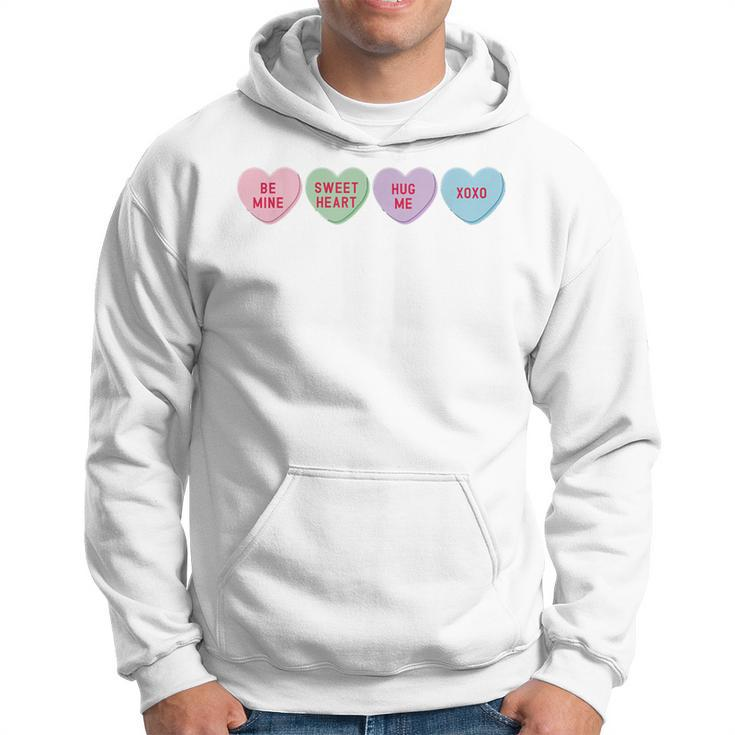 Happy Valentines Day Candy Conversation Hearts Men Hoodie Graphic Print Hooded Sweatshirt