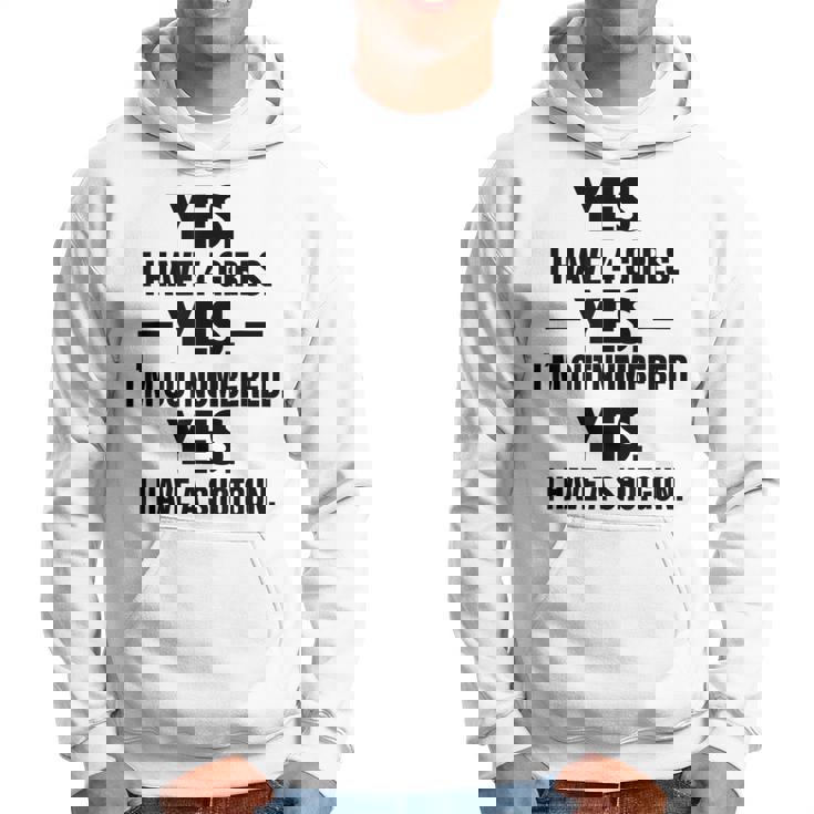 I Have 4 Girls Im Outnumbered Funny Daddy Dad Of Girls Hoodie