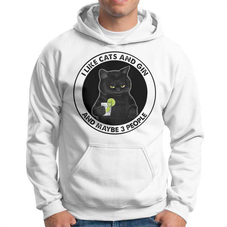 I Like Cats And Gin And Maybe 3 People Hoodie