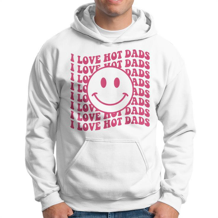 I Love Hot Dads Retro Funny Red Heart Love Dads  Hoodie