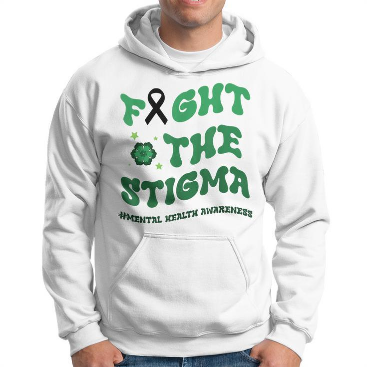 In May We Wear The Green Fight Stigma Mental Health Groovy  Hoodie