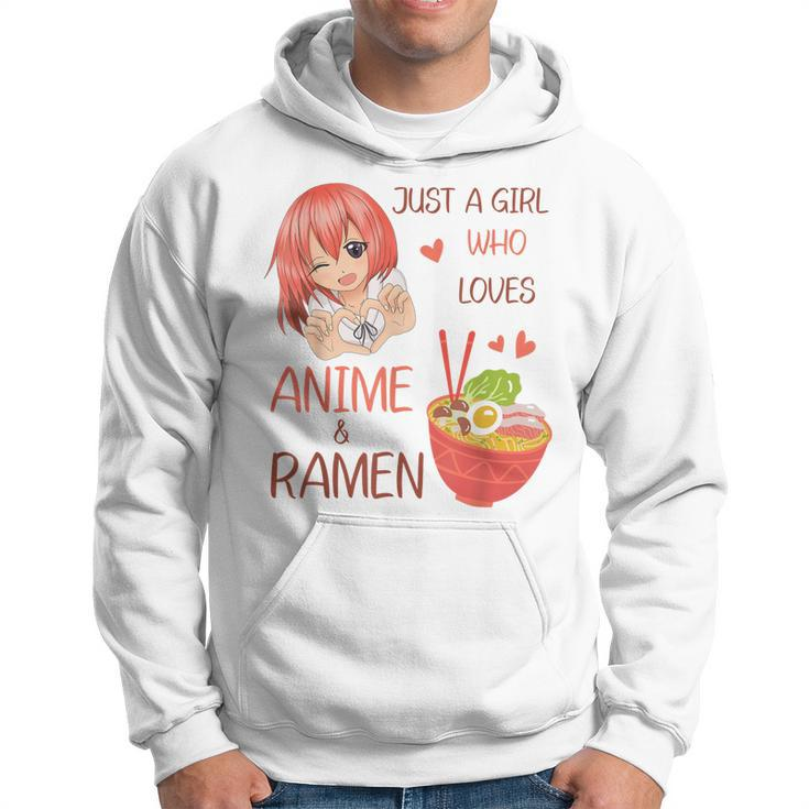 Just A Girl Who Loves Anime And Ramen Japan Anime Girl Hoodie