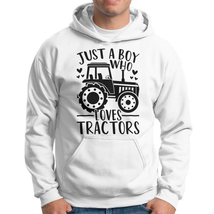 Just A Boy Who Loves Tractors Cute Farm Farmer Tractor Lover Men Hoodie