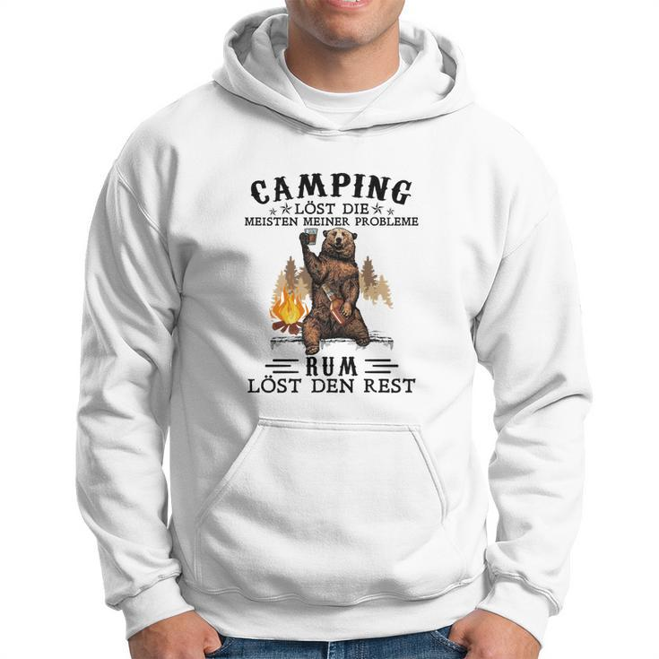 Lustiges Herren Camping Hoodie Camping & Rum lösen Probleme, Outdoor Tee