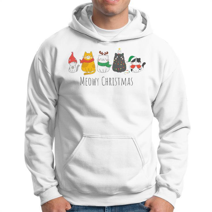 Meowy Catmas Cat Christmas Cute Kitten Cats Santa Hat Xmas  V5 Men Hoodie Graphic Print Hooded Sweatshirt