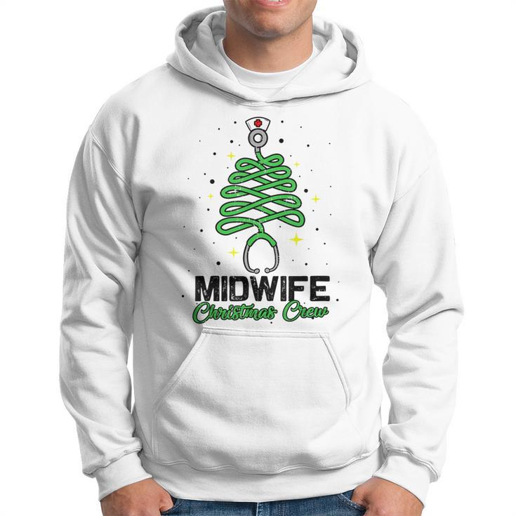 Midwife Christmas Crew Cute Christmas Tree Xmas Lights Nurse  Men Hoodie Graphic Print Hooded Sweatshirt