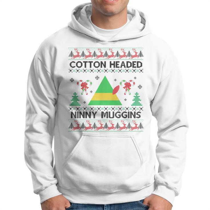 Ninny Gins Cotton Headed Funny Christmas Elf Holiday  V2 Men Hoodie Graphic Print Hooded Sweatshirt