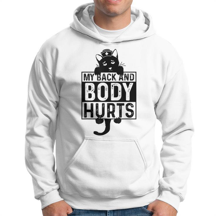 Nurse Cat Tired Hurts Back And Body Men Hoodie