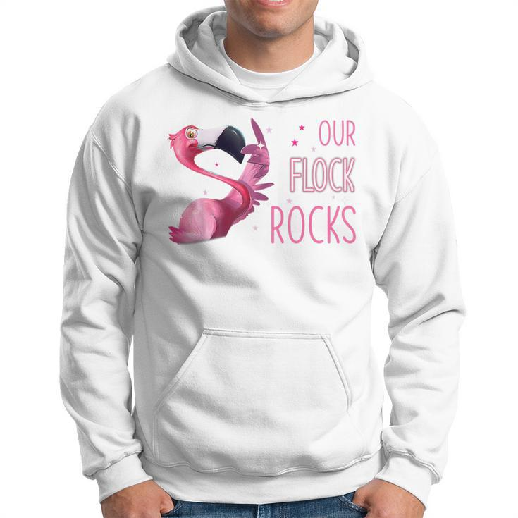 Our Flock Rocks Flamingo Mothers Day Funny Gift  Hoodie