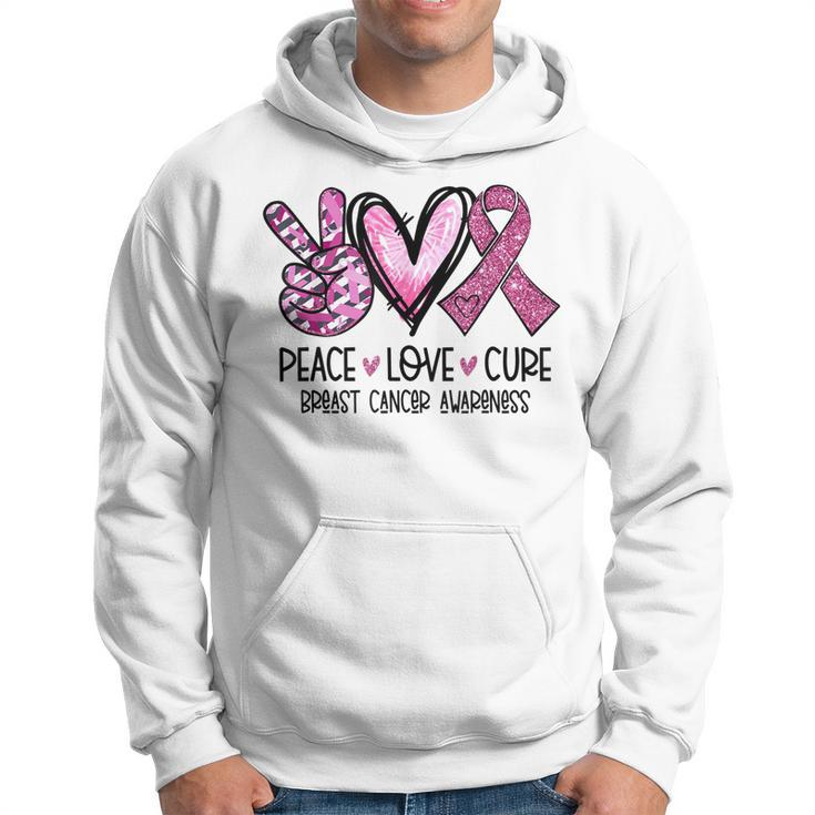 Peace Love Cure Pink Ribbon Cancer Breast Awareness  Hoodie
