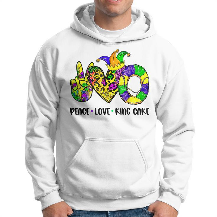 Peace Love King Cake Mardi Gras Carnival Costume Purple  Hoodie