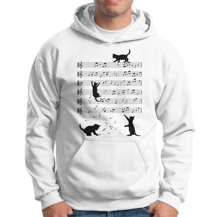 Piano Music Cat Lover Funny Pianist Piano Lover Kitty Kitten Hoodie