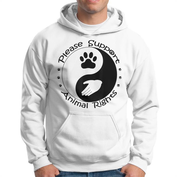 Please Support Animal Rights Pet Rescuer Paw Yin Yang Adopt  Hoodie