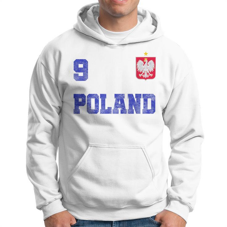 Poland Soccer Jersey Number Nine Polish Flag Futebol Fan Men Hoodie