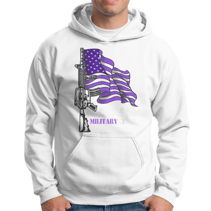 Purple Up For Military Kids Adult Flag Military Child Hoodie
