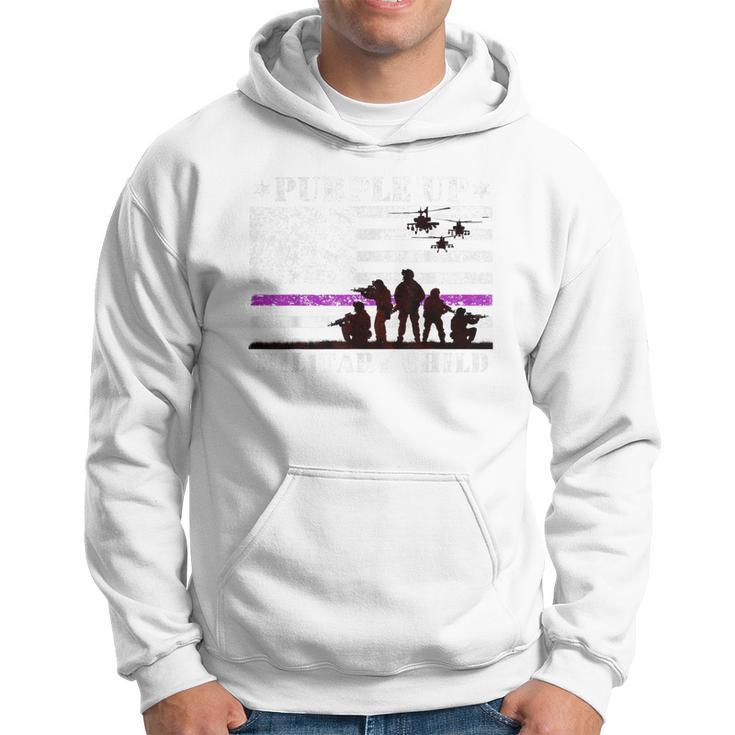 Purple Up For Military Kids Child Month Us Flag Hoodie