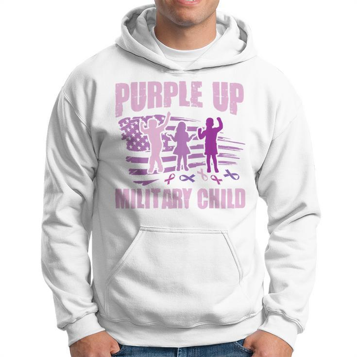Purple Up Military Child Us Flag Military Child Awareness  Hoodie