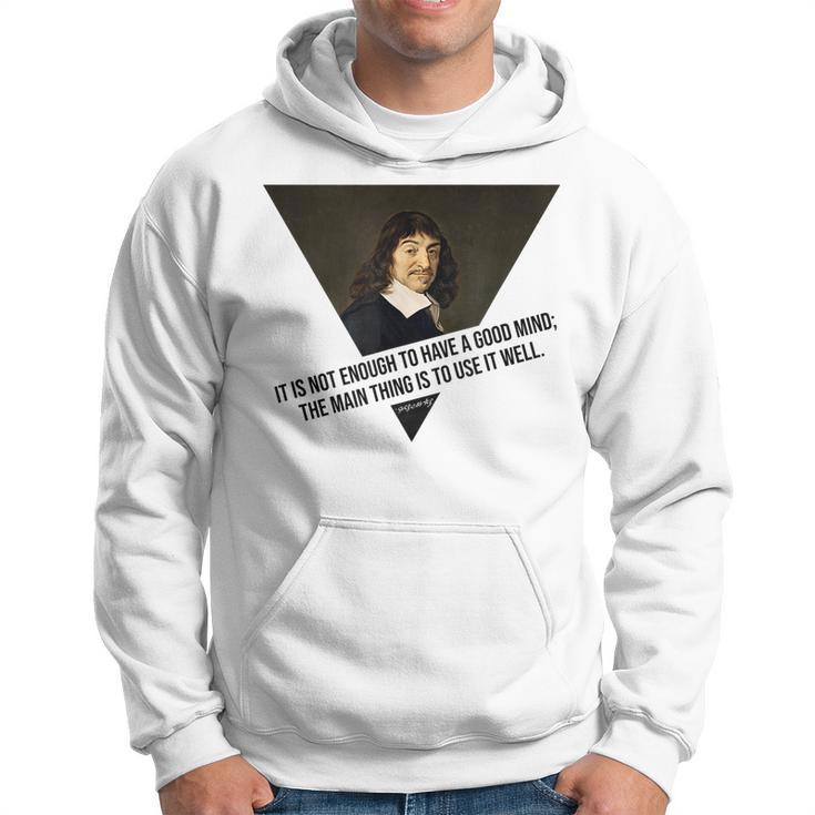René Descartes  Intelligent Quote Funny Philosophy  Men Hoodie Graphic Print Hooded Sweatshirt