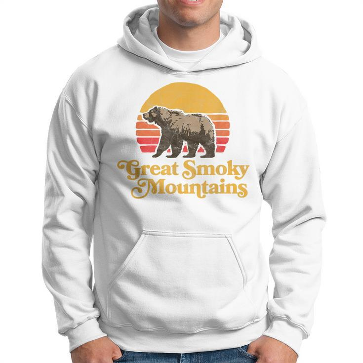 Retro Great Smoky Mountains National Park Bear 80S Graphic  Hoodie