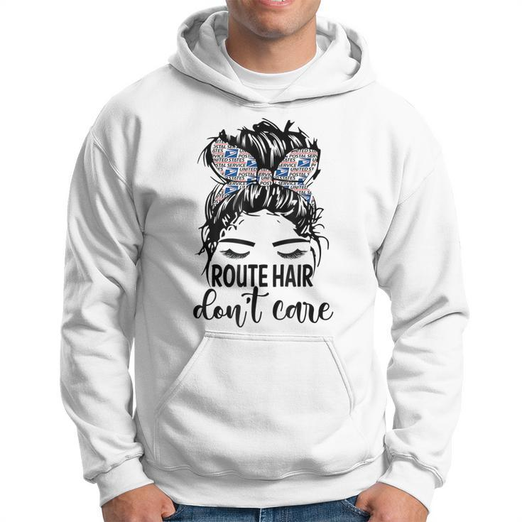 Route Hair Dont Care Messy Bun Mom Funny Mothers Day Womens  Hoodie