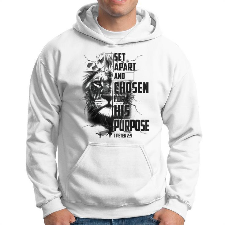 Set Apart And Chosen For His Purpose Lions Cross Christian  Hoodie