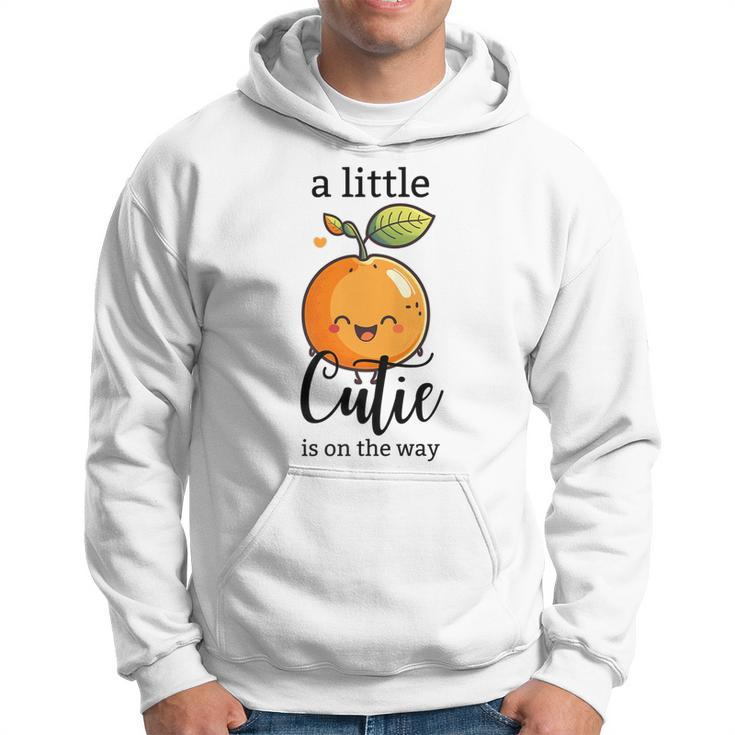 Spring Baby Shower Theme A Little Cutie Is On The Way Orange   Hoodie