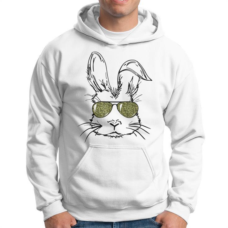 Sunglass Bunny Face Camouflage Happy Easter Day Hoodie