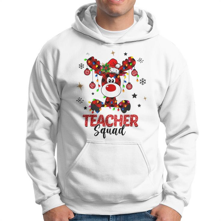 Teacher Squad Reindeer Funny Teacher Christmas Lights Xmas V5 Men Hoodie Graphic Print Hooded Sweatshirt