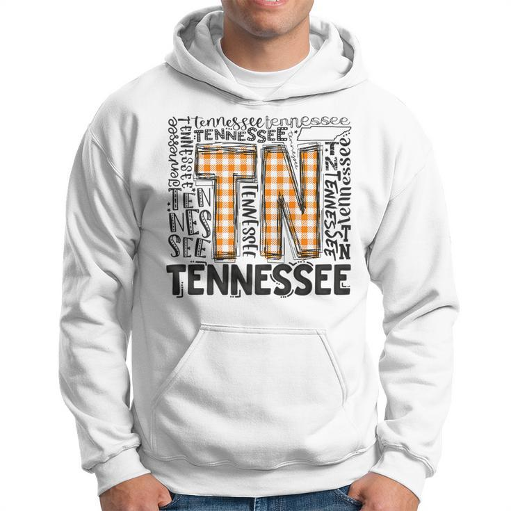 Tennessee State Flag Orange Plaid Tn   Hoodie