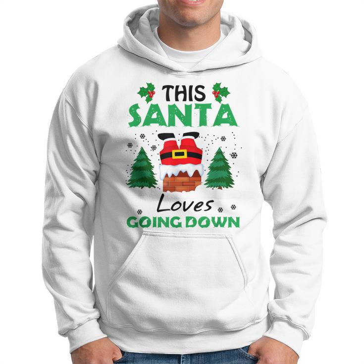 This Santa Loves Going Down Christmas  Men Hoodie Graphic Print Hooded Sweatshirt