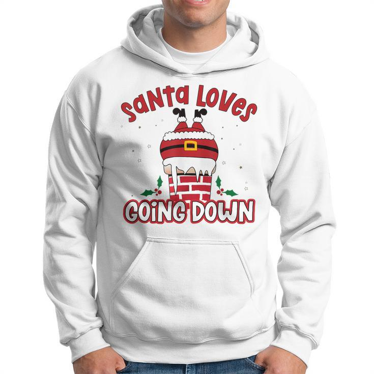 This Santa Loves Going Down Funny Christmas  Men Hoodie Graphic Print Hooded Sweatshirt