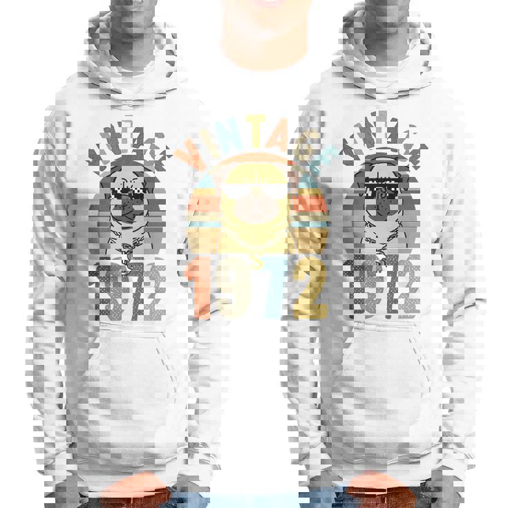 Vintage 47Th Birthday Dog Pug Vintage 1972 Classic Men Hoodie