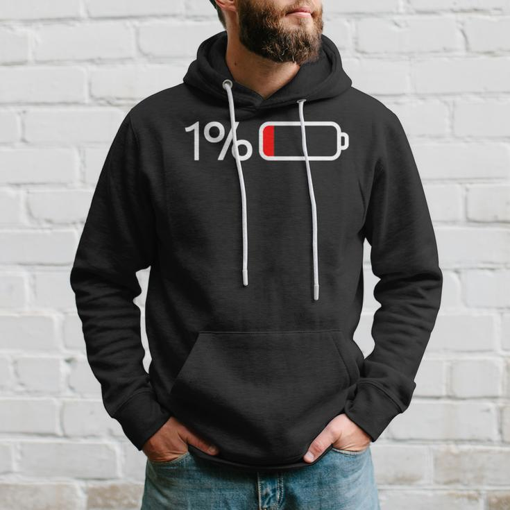 1 Battery - 1 Battery - Fun Low Energy Percentage Hoodie Gifts for Him
