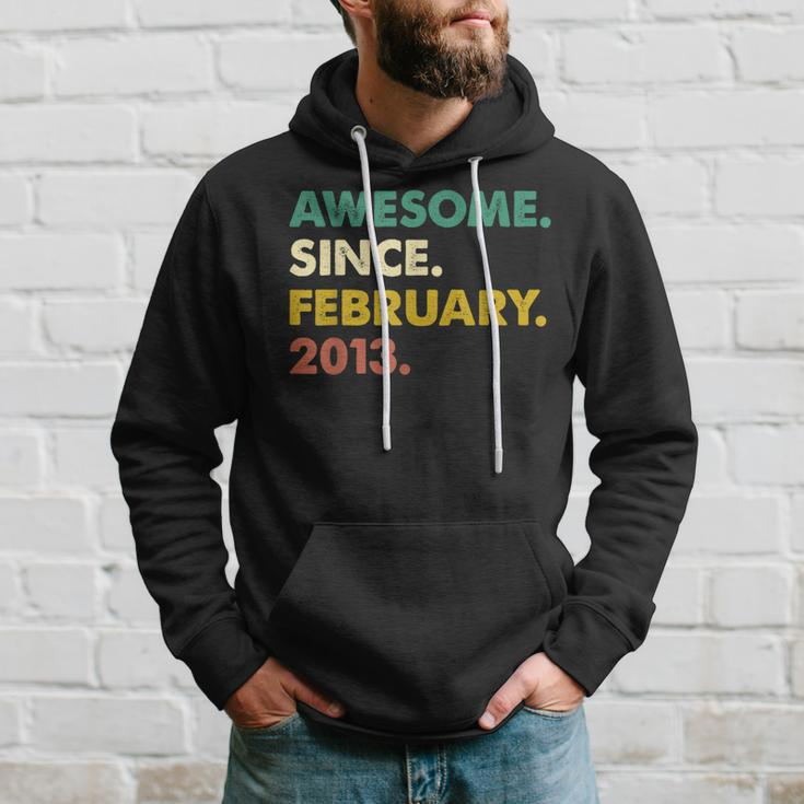 10 Years Old Gifts Awesome Since February 2013 10Th Birthday Men Hoodie Graphic Print Hooded Sweatshirt Gifts for Him