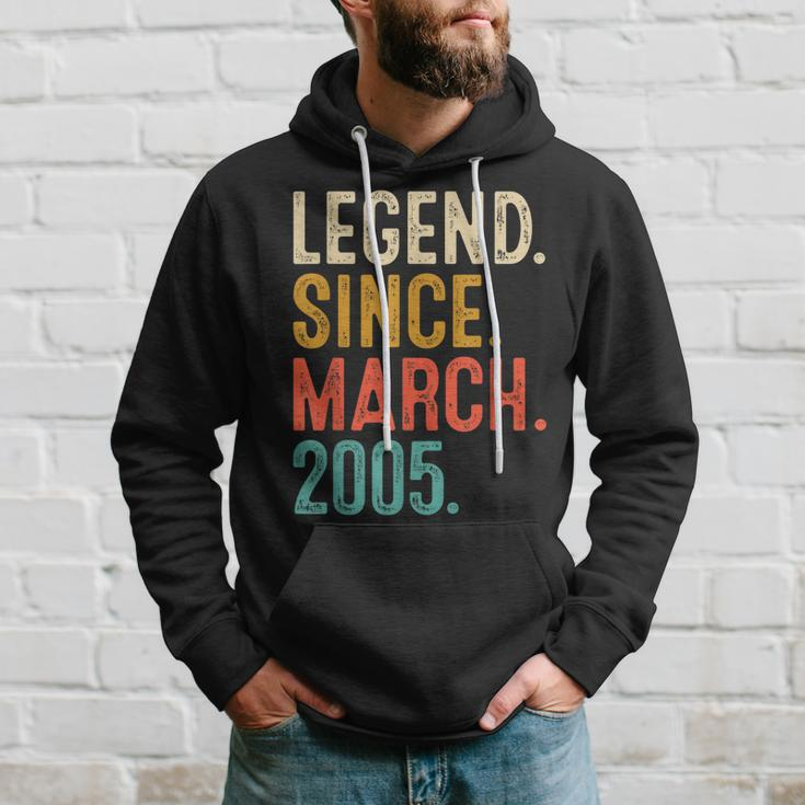 18 Years Old Vintage Legend Since March 2005 18Th Birthday Hoodie Gifts for Him