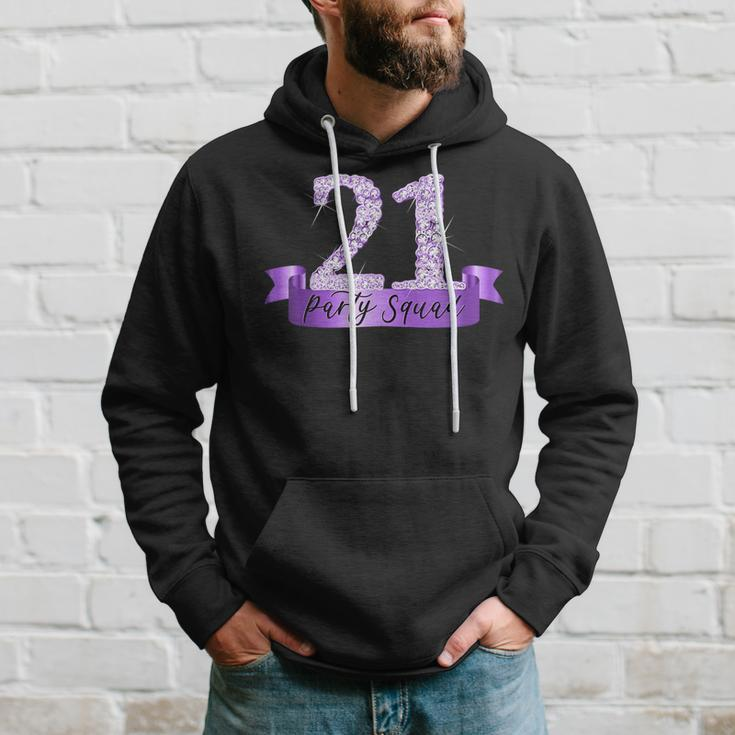 21St Birthday Party Squad I Purple Group Photo Decor Outfit Hoodie Gifts for Him