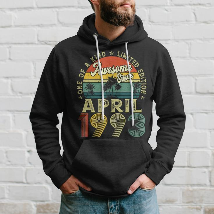 30Th Birthday Awesome Since April 1993 30 Years Old Gift Men Hoodie Gifts for Him